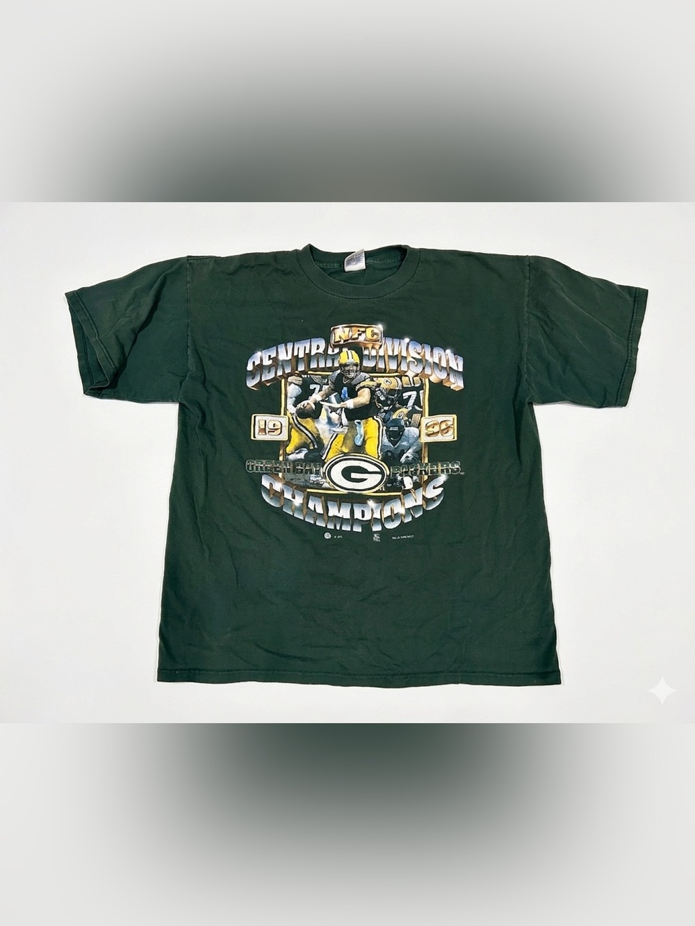 Vintage 1996 Green Bay Packers NFC‎ Central Division Champions T-Shirt Men's XL